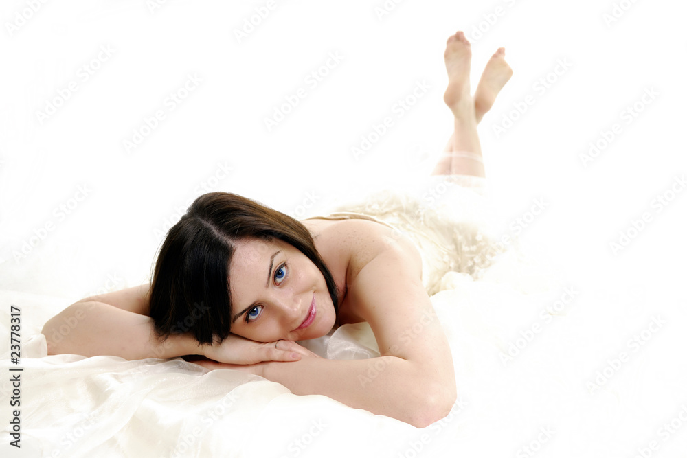 Naklejka premium Cute bride posing