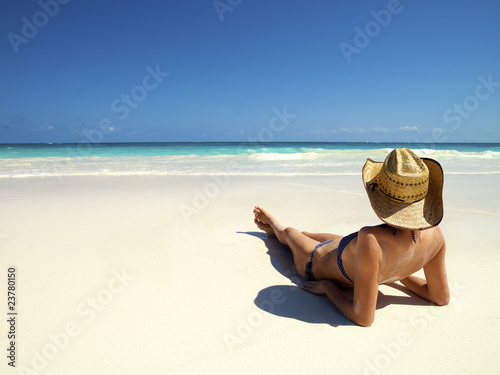 relax on a tropical beach photo