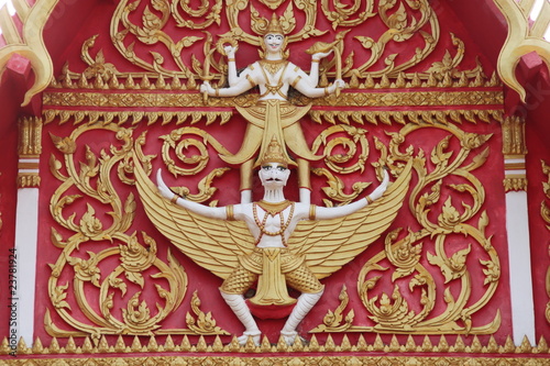 art on gable of Wat Nong Kham, Borabue, Mahasarakam
