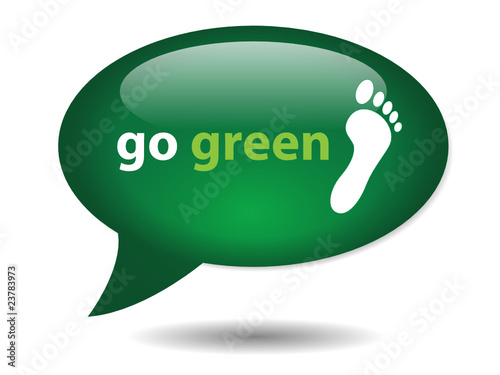 GO GREEN Speech Bubble Icon (recycling eco environment organic)