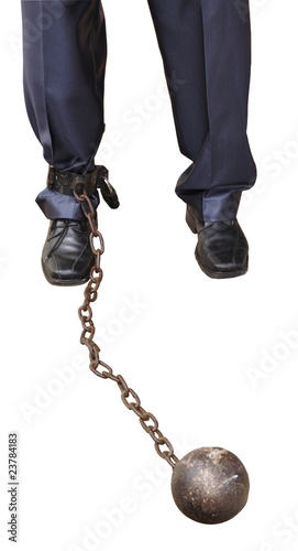 Isolated legs in shackles