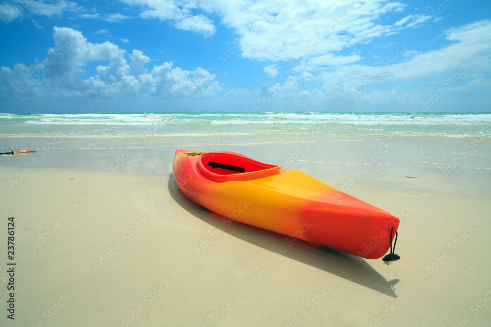 Kayak on the Beach Shoreline