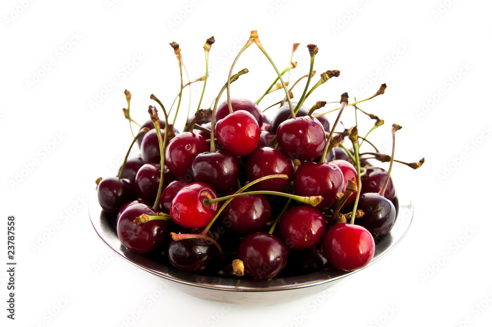 Bowl of freshly picked cherries Bowl of freshly picked cherries