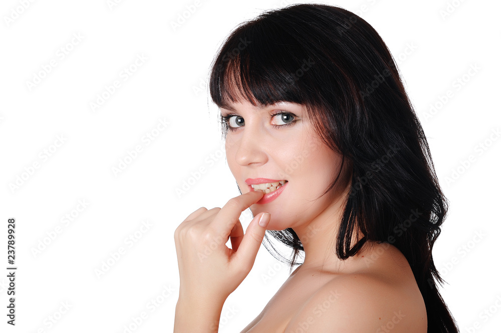 playful young charming brunette playful young charming brunette