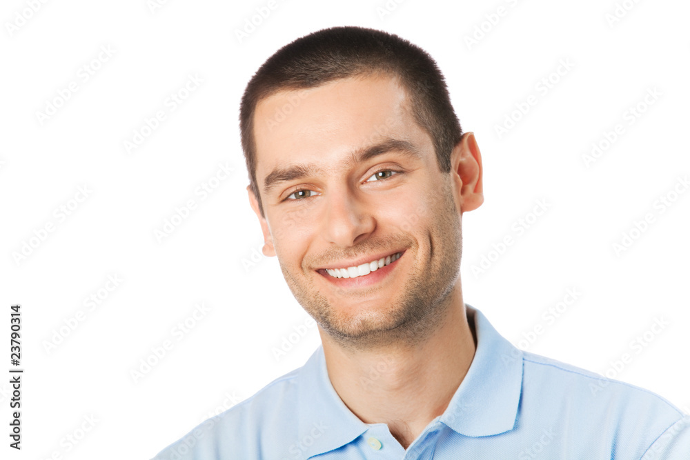 Portrait of happy smiling man, isolated on white Portrait of happy smiling man, isolated on white
