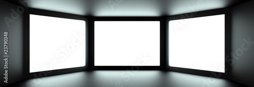 Inside of dark digital room