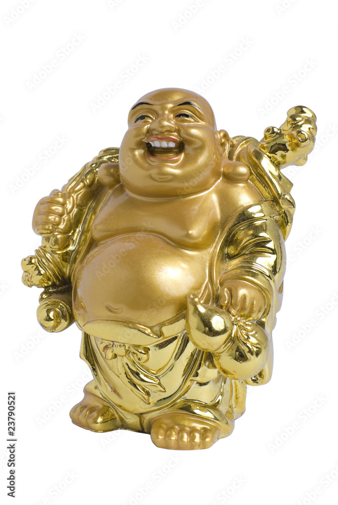 Asian fat laughing man - symbol of wealth | Isolated Asian fat laughing man - symbol of wealth | Isolated