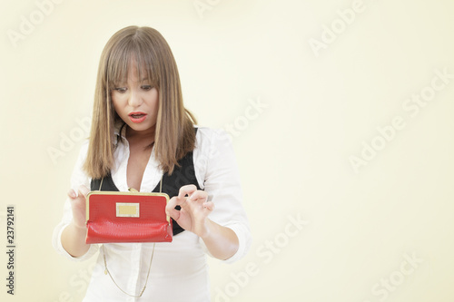 Woman looking into her purse