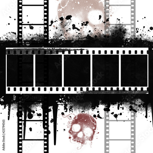 Grunge Filmstrip with skull