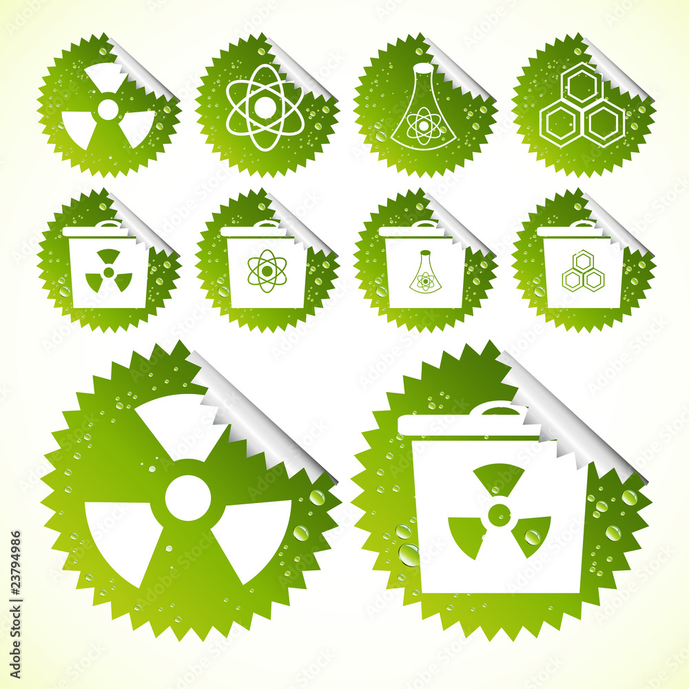 Ecology danger eco icon vector set Ecology danger eco icon vector set