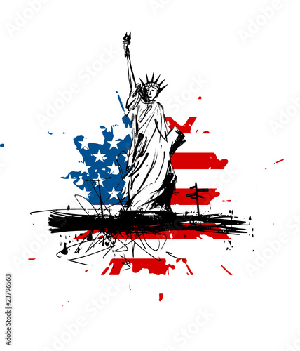 USA illustration, United States vector icon