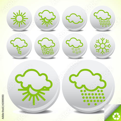 Weather icons set vector button