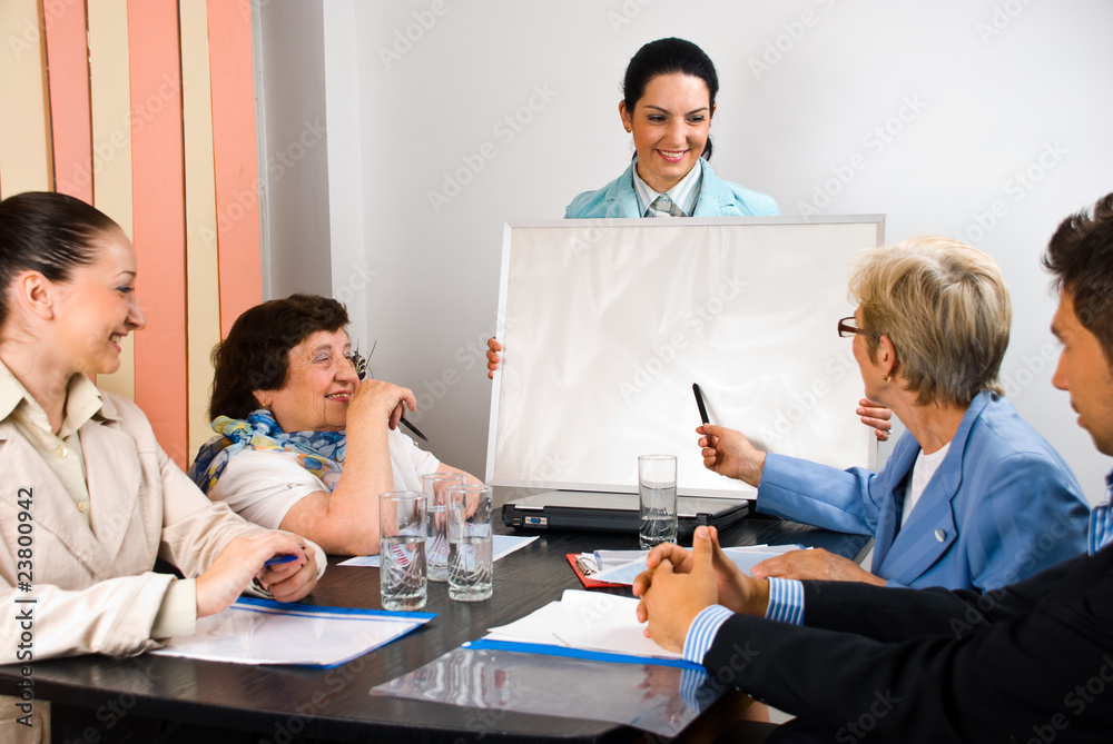 Business presentation and meeting people Business presentation and meeting people