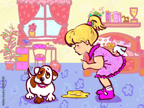 Girl and dog