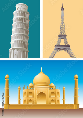 Landmark pisa eiffel Taj Mahal