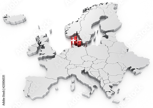 Denmark on a Euro map
