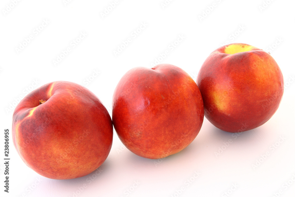 nectarines on the white background nectarines on the white background