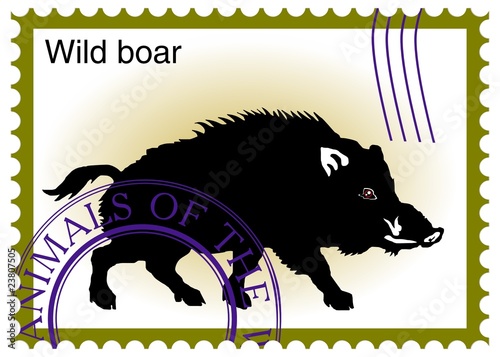 ector stamp with "wild boar"