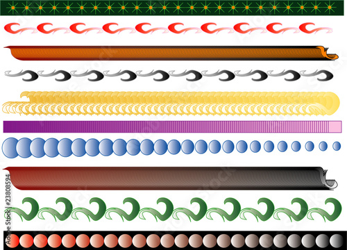 Set colors banners, objects isolated, vector