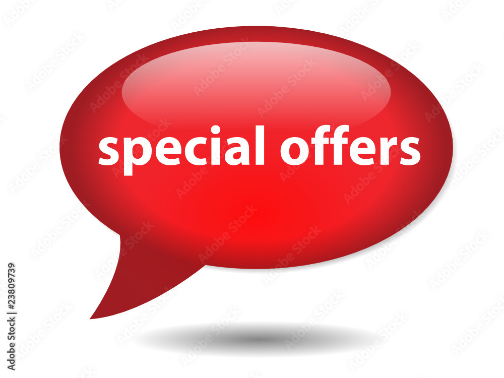SPECIAL OFFERS Speech Bubble Icon (web button sale deals savings SPECIAL OFFERS Speech Bubble Icon (web button sale deals savings