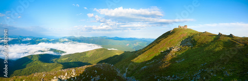 Summer morning panorama on Pip Ivan mountain