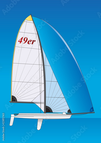 Sailboat. 49er Dinghy sailing