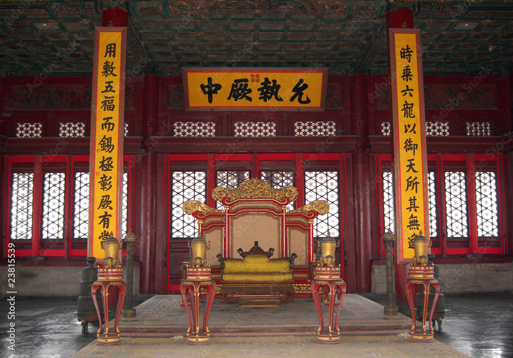 Throne of the Emperor in Forbidden City