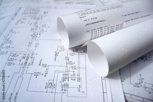 technology design with circuit diagram and software