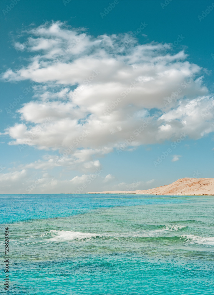Picturesque clouds over the Red Sea in Egypt