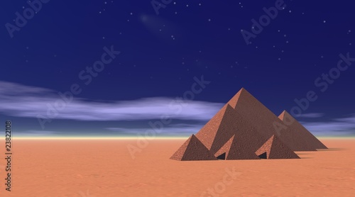 Small pyramids by night