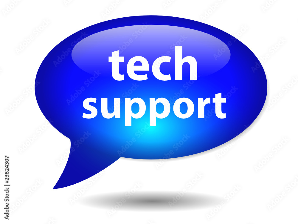 TECH SUPPORT speech bubble icon (web button helpdesk hotline IT) TECH SUPPORT speech bubble icon (web button helpdesk hotline IT)