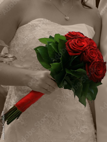 The bride with a wedding bouquet