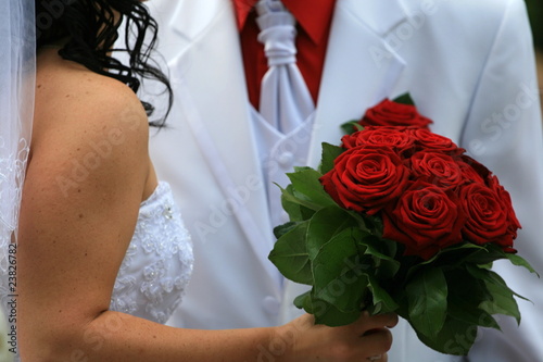 The bride with a wedding bouquet