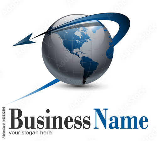 Logo earth globe, vector.