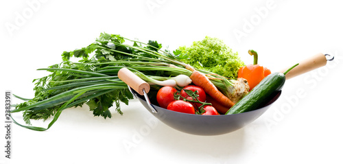 Fresh raw vegetables isolated on white