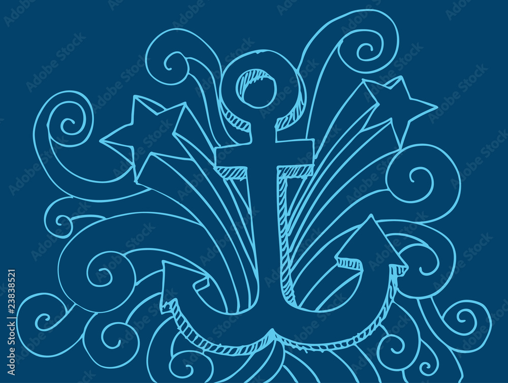 Naklejka premium Anchor Drawing