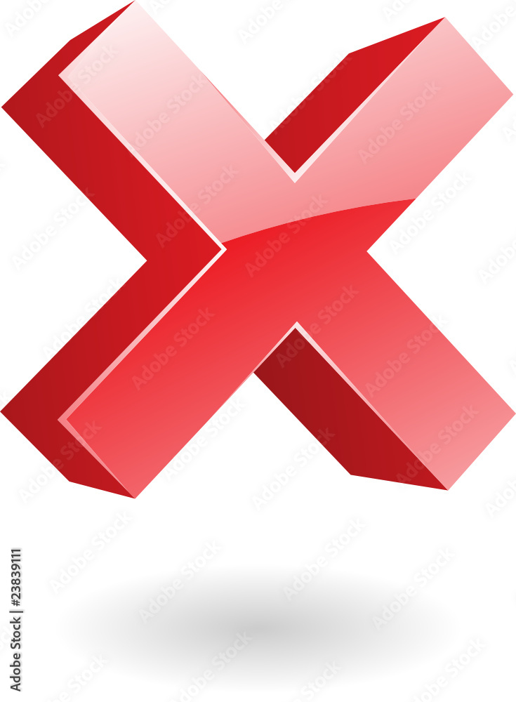 Obraz premium 3d glossy red error sign