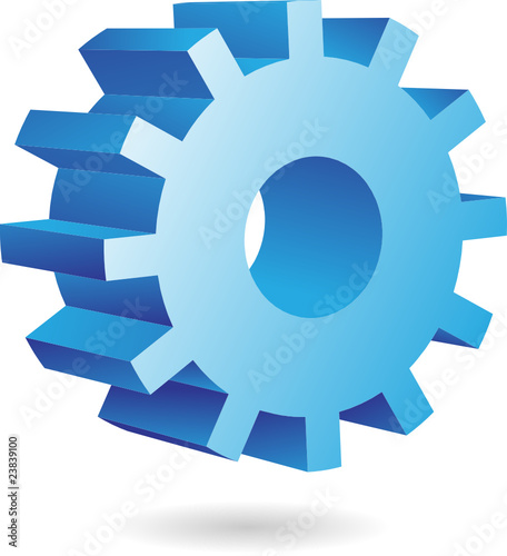 3d black cog icon on white background