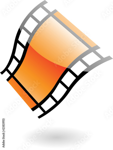 3d film reel isolated on white