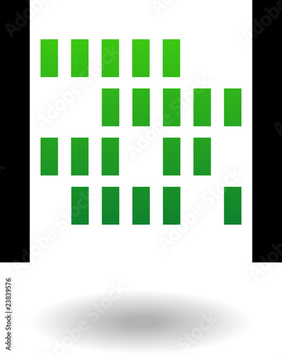 Abacus with green beads and black body isolated on white