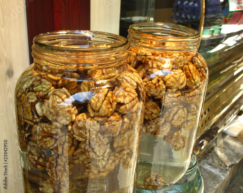peeled walnuts in water