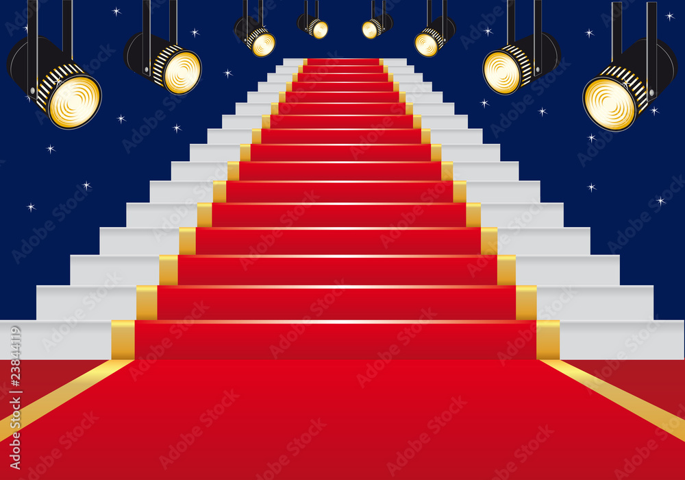 Vecteur Stock escalier - tapis rouge - cinéma - réussite - succès - gloire  - star - film | Adobe Stock