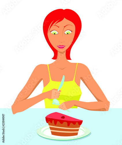girl with cake