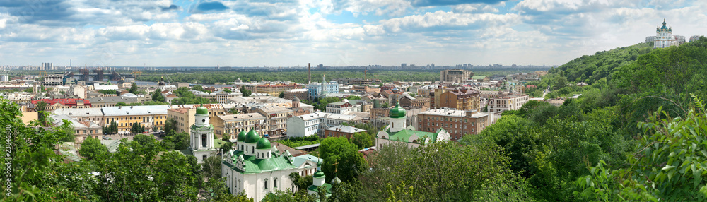 Panorama of the summer Kyiv