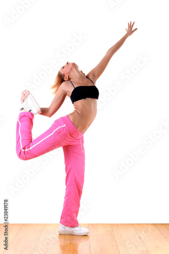 woman modern sport dancer in ballroom © konstantant