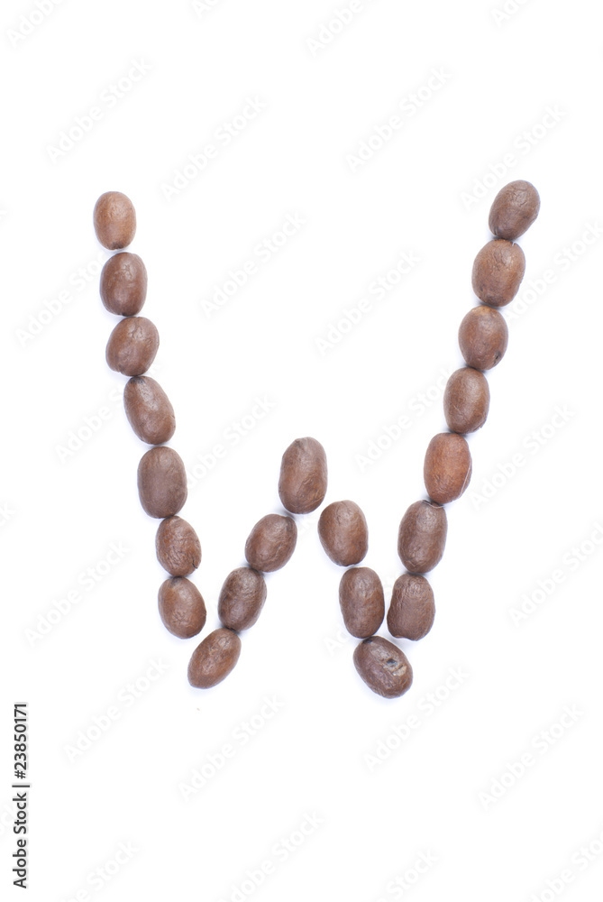 Coffee alphabet isolated on white backgroung Coffee alphabet isolated on white backgroung