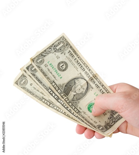 American dollar in hand
