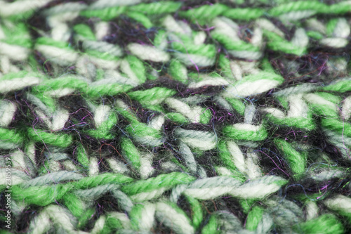 green, white and black knit texture woolen threads