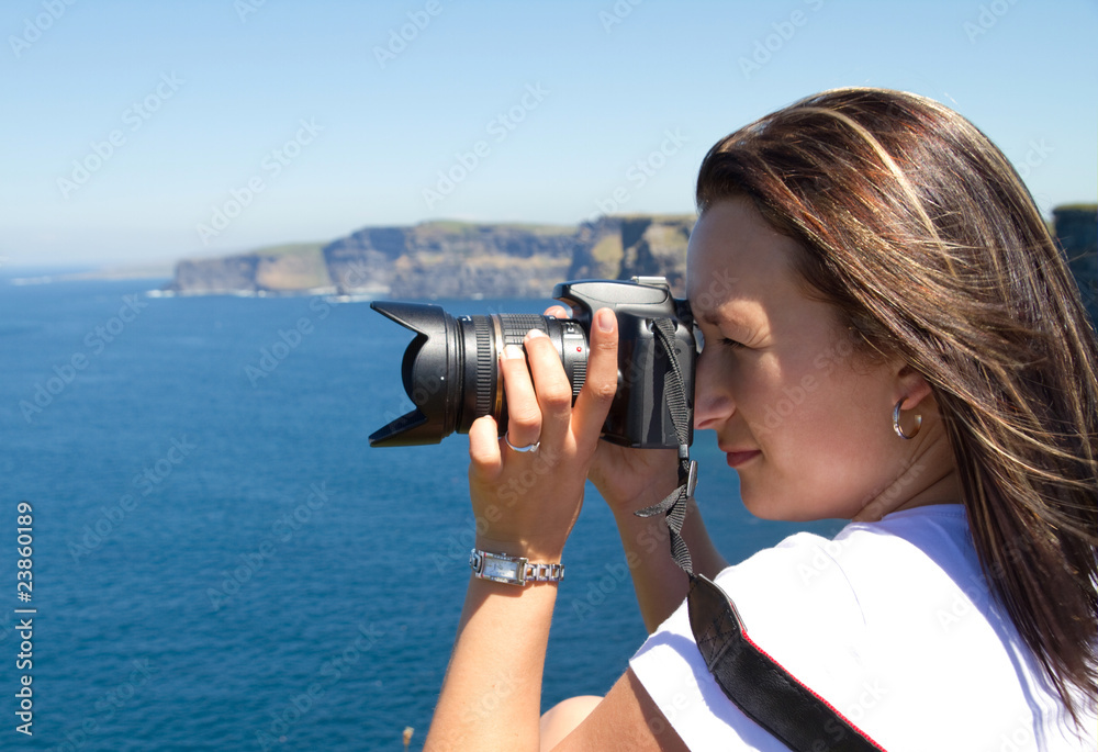 Photographer in irish scenery