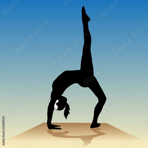 Yoga - poses on the podium